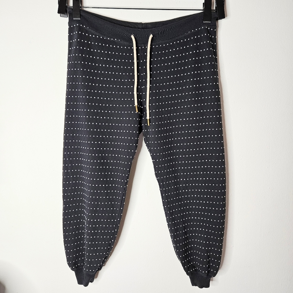THE GREAT Swiss Dot Cropped Sweatpants Size 1/S